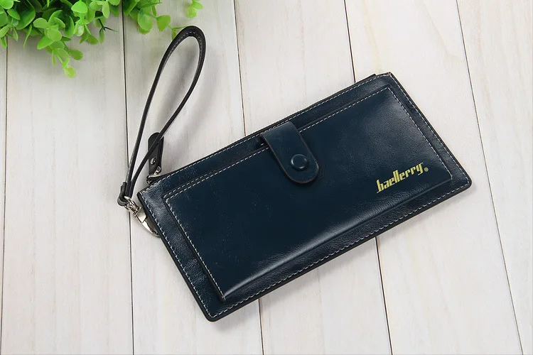 Baellerry Brand Women Long PU Leather Wallet Dollar Price Carteira Clutch Coin Purse Female Wristlet Hand Bag Card Holder - Цвет: Dark Blue