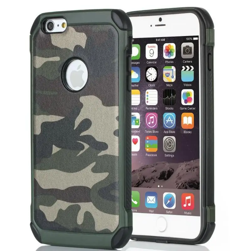 For iPhone SE 5 5S Armor Hybrid Plastic + TPU 2 in 1 Army Camo