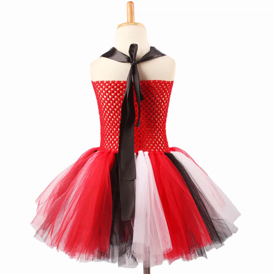 Kids Girls Pirate Tutu Costume Halloween Tutu Dress Skull Pattern Children Summer Dress with Mask Cosplay Party Clothing (8)