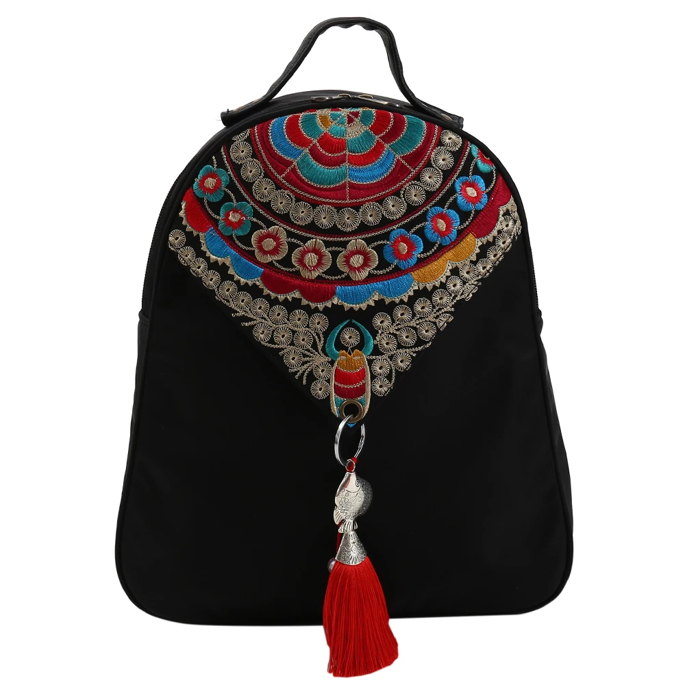

Vintage Embroidery Ethnic Canvas Backpack Women Handmade Flower Embroidered Travel Bags Schoolbag Backpacks