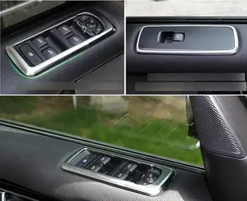

2010 - 2015 ABS Chrome Intrior Door Window Lift Switch Cover Trim 4pcs/set For Land Rover LR4 Discovery 4