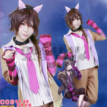 

New Arrival Anime 100 Sleeping Princes & The Kingdom of Dreams Cheshire cat Uniform Cloth Cosplay Costume Shirt+Pants+Coat C