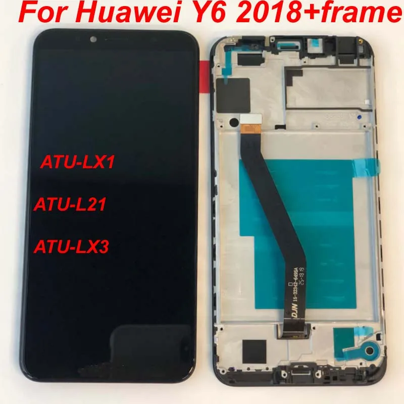 5,7 ''для huawei Y6 Y6 Prime ATU-LX1/ATU-L21 ATU-L31 ЖК-дисплей+ кодирующий преобразователь сенсорного экрана в сборе+ рамка