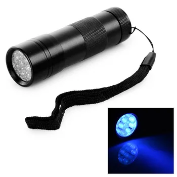 

395-400nm 12 LED 1-Mode Purple Light LED Flashlight UV Light LED Lamp Torch (3* AAA)