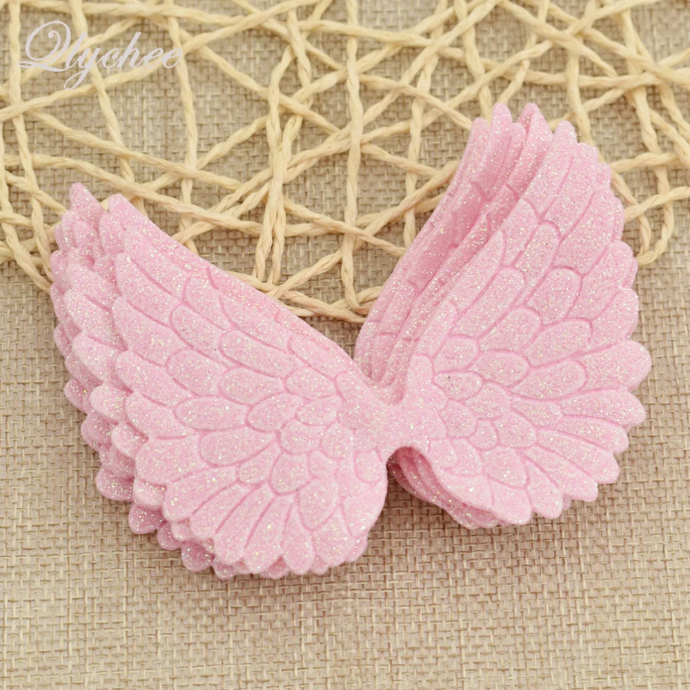 

Lychee 10pcs Colorful Glitter Faux Leather Fabric Angel Wings Patches For Women Garment Shoes Bag DIY Sewing On Applique