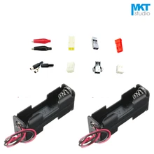 10 шт 2xAA сзади-на провода, соединительная Коробки Батарея держатель с 15 см проводами и вилкой XH/PH/DC/JST/SM/Dupont/KF2510/крокодил