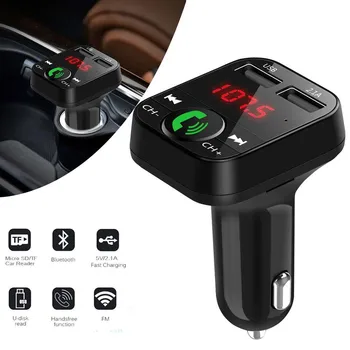 

B2 USB Charger Car FM Transmitter Wireless Radio Adapter Dual USB Charger Bluetooth Mp3 Player Support Handsfree Call