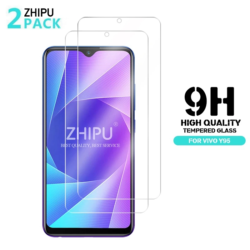 

2 Pcs Tempered Glass For vivo Y95 Glass Screen Protector 2.5D 9H Premium Tempered Glass For vivo Y95 Protective Film