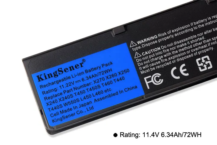 KingSener-Batterie pour ordinateur portable, pour Lenovo ThinkSub X270 X260 X240 XKamps X250 T450 T470P T440S K2450 Wcape S 45N1136 45N1738 68 +