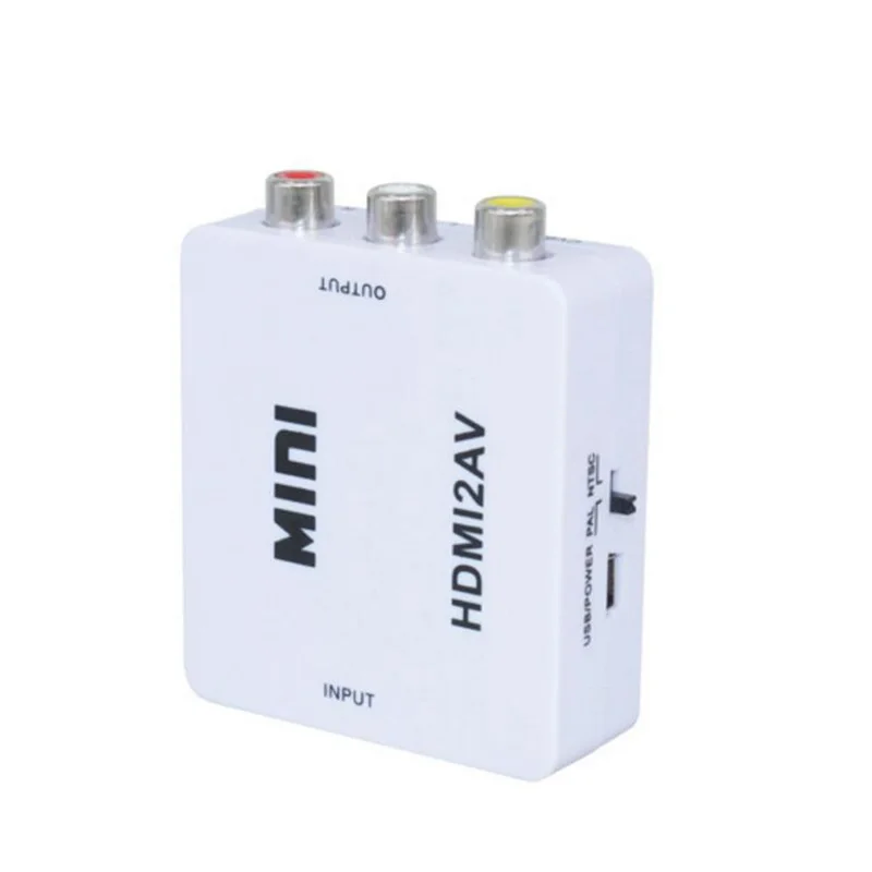 

AOSANG HDMI TO AV Scaler Adapter HD Video Converter Box HDMI to RCA AV/CVSB L/R Video 1080P HDMI2AV Support NTSC PAL Wholesale