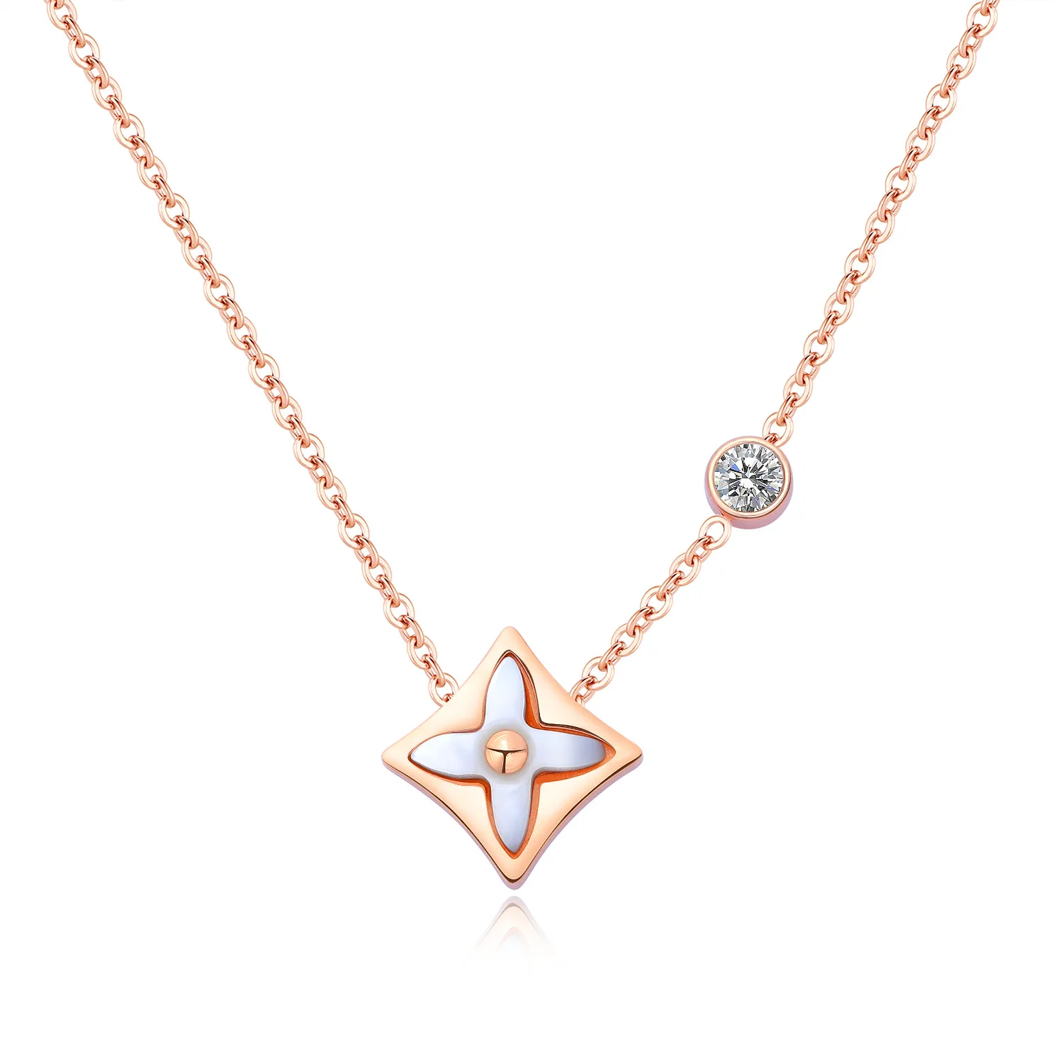 Звезда ожерелье кристалл женское ожерелье стальная подвеска ожерелье под розовое золото