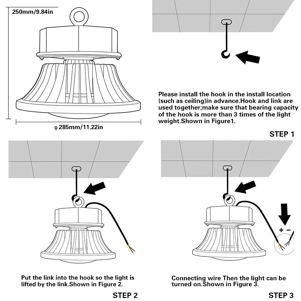 100 Watt LED High Bay UFO Lights-10000lm Warm White High Bay UFO Lights-Smaller and more efficient - Wide Voltage Range Warehouse LED Lights - LED High Bay Lighting - High Bay LED Lights (4)
