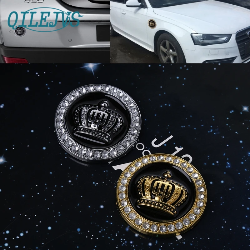 

Auto Car 3D Diamond Crown Metal Badge Stickers Decals Personalized Decoration