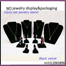 Акция черные бархатные украшения дисплей набор стойки для ювелирных украшений браслет сережек с кольцами-подвесками подставка для браслетов держатель стойка Органайзер