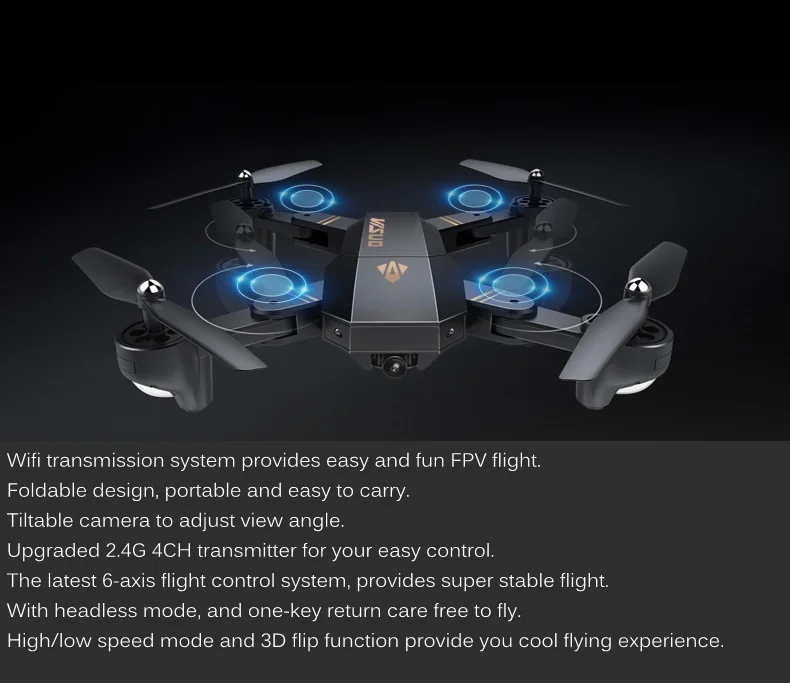 VISUO Xs809w Xs809hw Selfie Drone With Camera Wifi Fpv Quadcopter Rc Drones Rc Helicopter Dron Remote Control Toy For Children