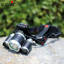 Yupard 3* XM-L2 светодиодный налобный фонарь T6 светодиодная USB зарядка налобный фонарь уличный фонарь яркий свет внешний блок аккумуляторных батарей Power Bank факел