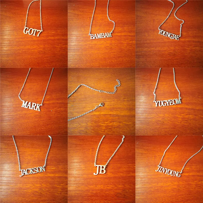 

Youpop KPOP GOT7 Album JB MARK JACKSON YUGYEOM JINYOUNG Choker Pendant Name Letter Necklace Chain Jewelry Accessories Men Women