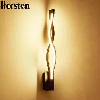 

Modern Minimalist Black White LED Wall Lights Lamp For Living Room Bedroom Aluminum 3 Color Changeable Home Wall Sconce 90-260V