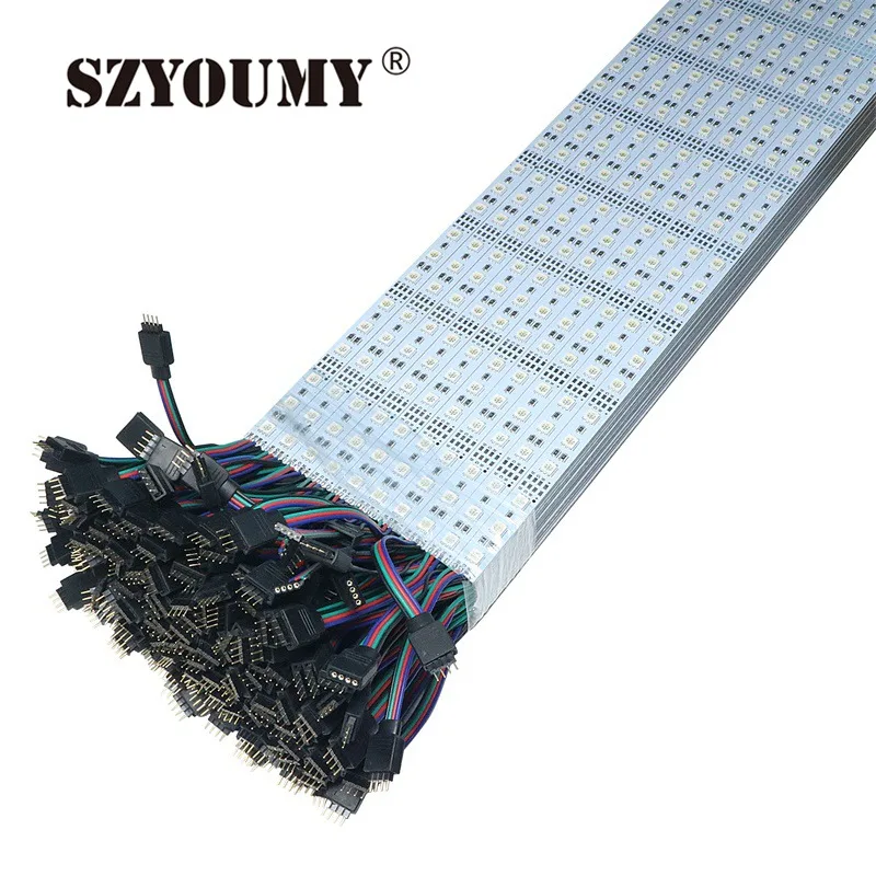 SZYOUMY 50 м/лот под светодиодные лампы для шкафа 1 м 5050 RGB 60led/M светодиодные ленты неподвижно закрепленная жесткая полоска DC12V бар света 5050 SMD