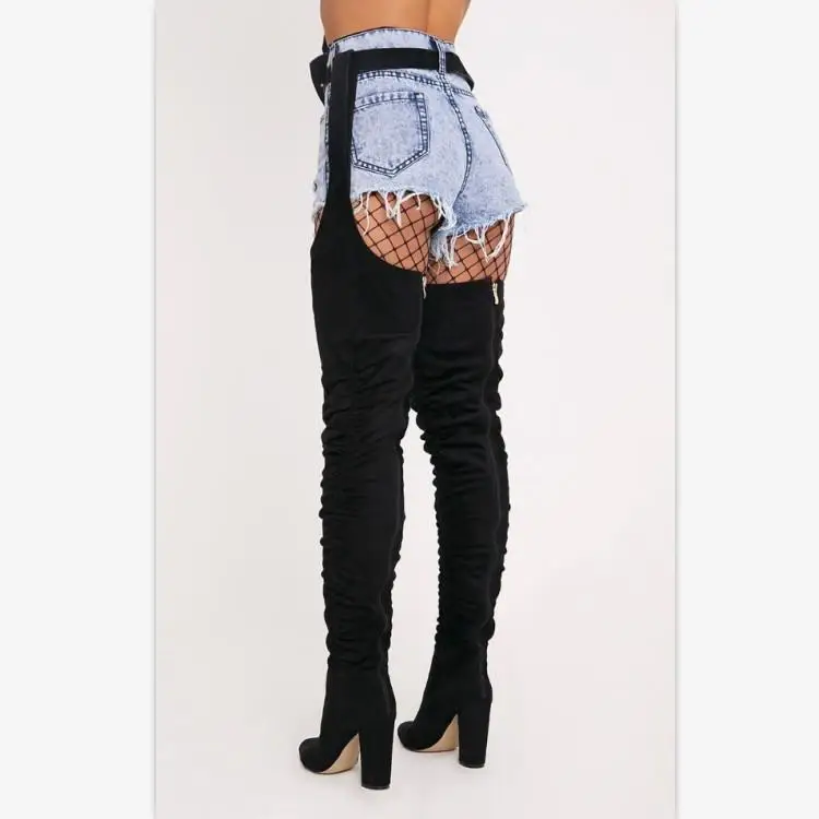 thigh high boots with waist belt