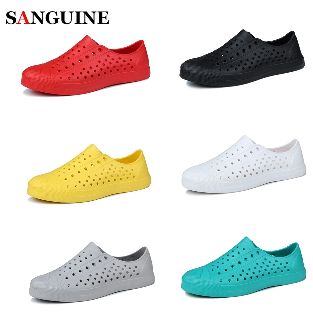

Men Sandals 6 Color Flat Lover's Sandals Round Toe Casual Shoes Slip-on Hollow Out Sandals Couple Slippers