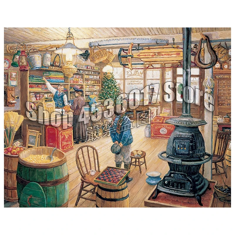 

The Olde General Store Diamond Painting Cross Stitch Diamond Embroidery 5D Diy Diamond Mosaic Picture Full Rhinestones Gift Art