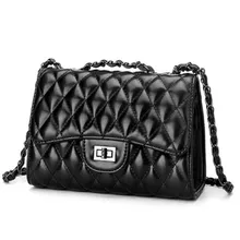 

Hand Clutch Women Elegant High Quality Handbags Luxury Diamond Lattice Shoulder Bag Quilted Flap Chain Small Shell Bag Black