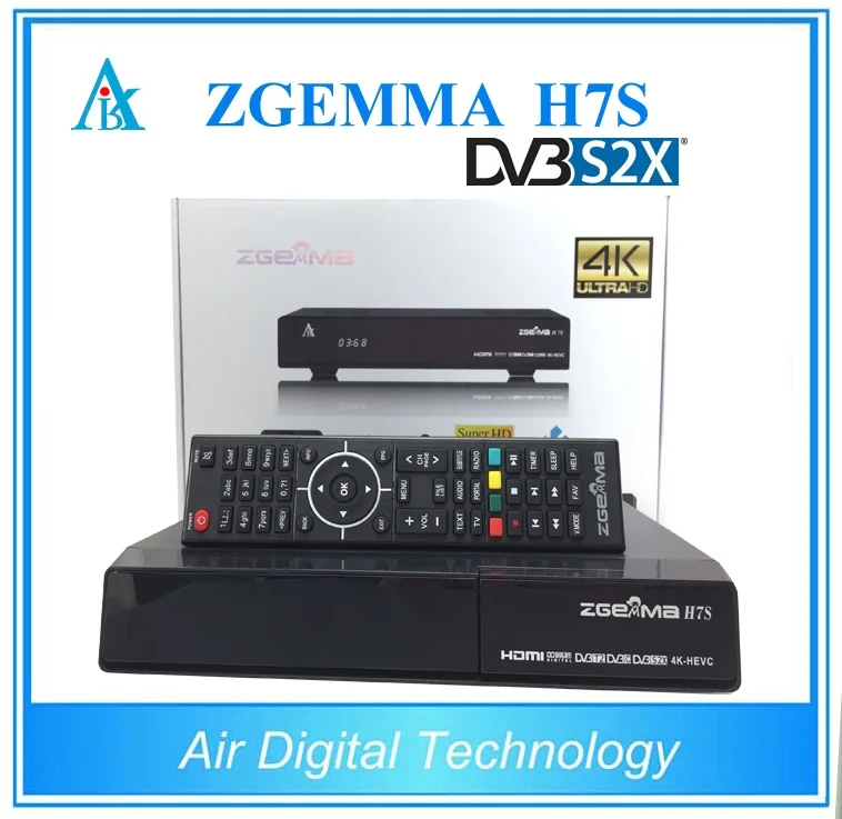 2 шт./лот 4K UHD Zgemma H7S 2xDVB S2X + DVB T2/C HEVC H.265 спутниковый ресивер Linux Enigma IPTV BOX| |