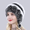 Natural Soft Knitted Rex Rabbit Fur Hat Russia Women Winter 100% Genuine Rex Rabbit Fur Caps Lady Warm Real Rex Rabbit Fur Hats 4
