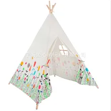Детская складная палатка для помещений и улицы, большая игровая комната, тканевая индийская палатка с цветами