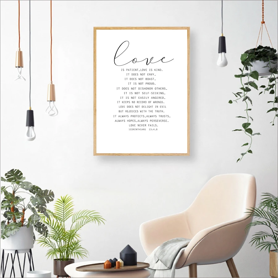 4 - Love Quotes Posters and Prints Art Decor for Bedroom Wall Art Nordic Green Style Canvas Painting Home Hall Decorative Pictures