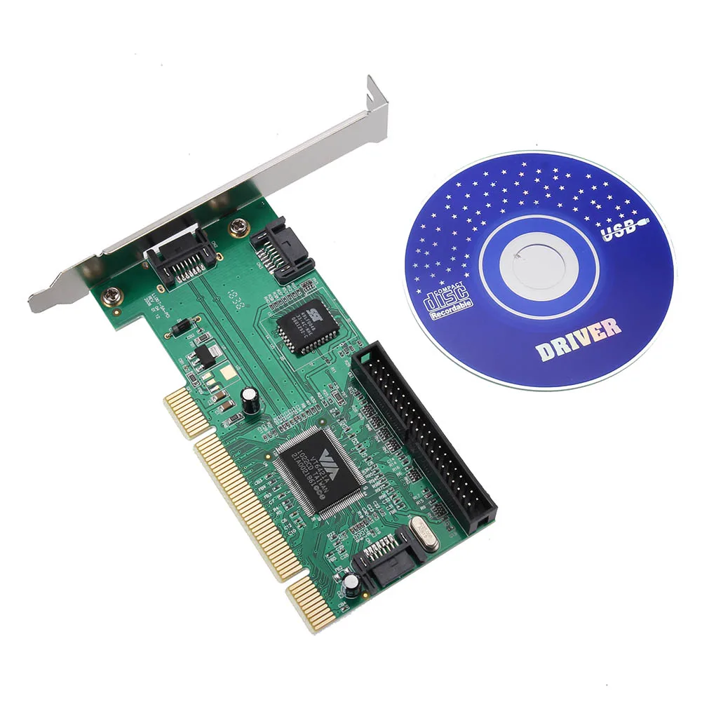 PCI в 3 порта SATA + IDE комбинированный контроллер адаптера карты конвертер VIA6421 чип HDD