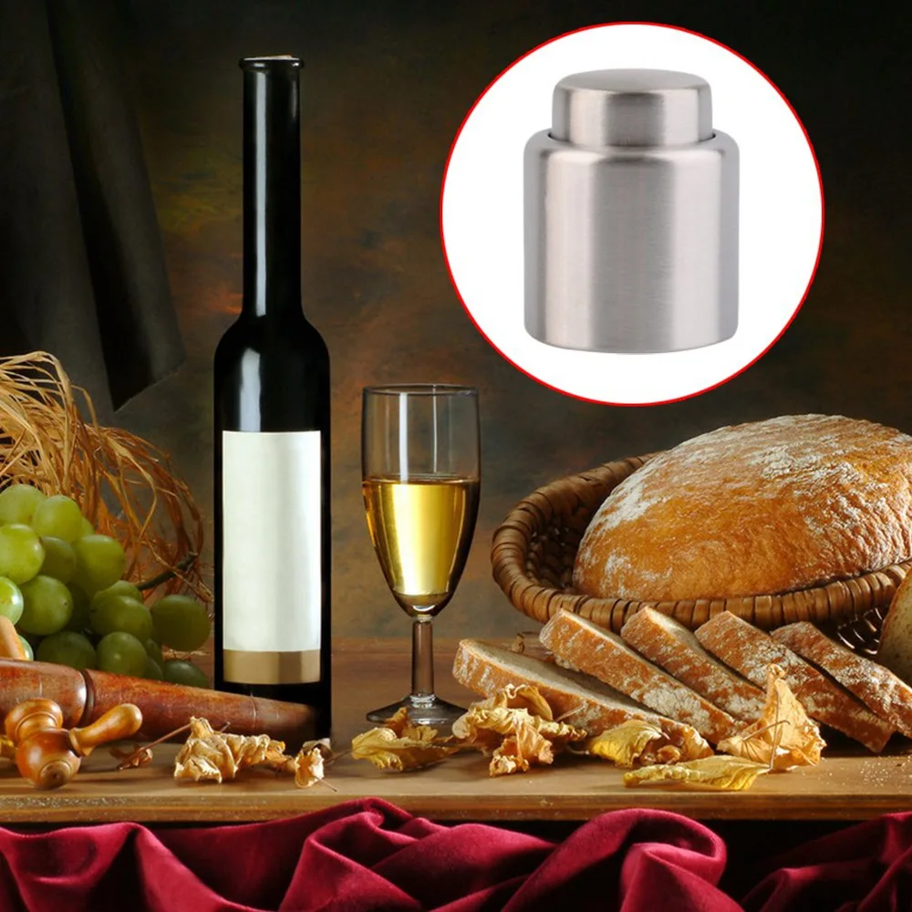 Stainless Steel Sealed Pump Champagne Cork Wine Storage Bottle Stopper