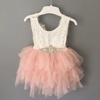 

sweet toddler girls birthday lace cake dress children princess rhinestone sashes tutu party gown flower girls dress