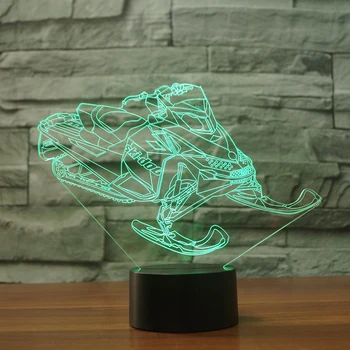 

3D Snowplane ModelTable Lamp USB LED 7 Colorful Snowmobile Car 3D Nightlight Sleep Lighting Home Decor Children Xmas Gift