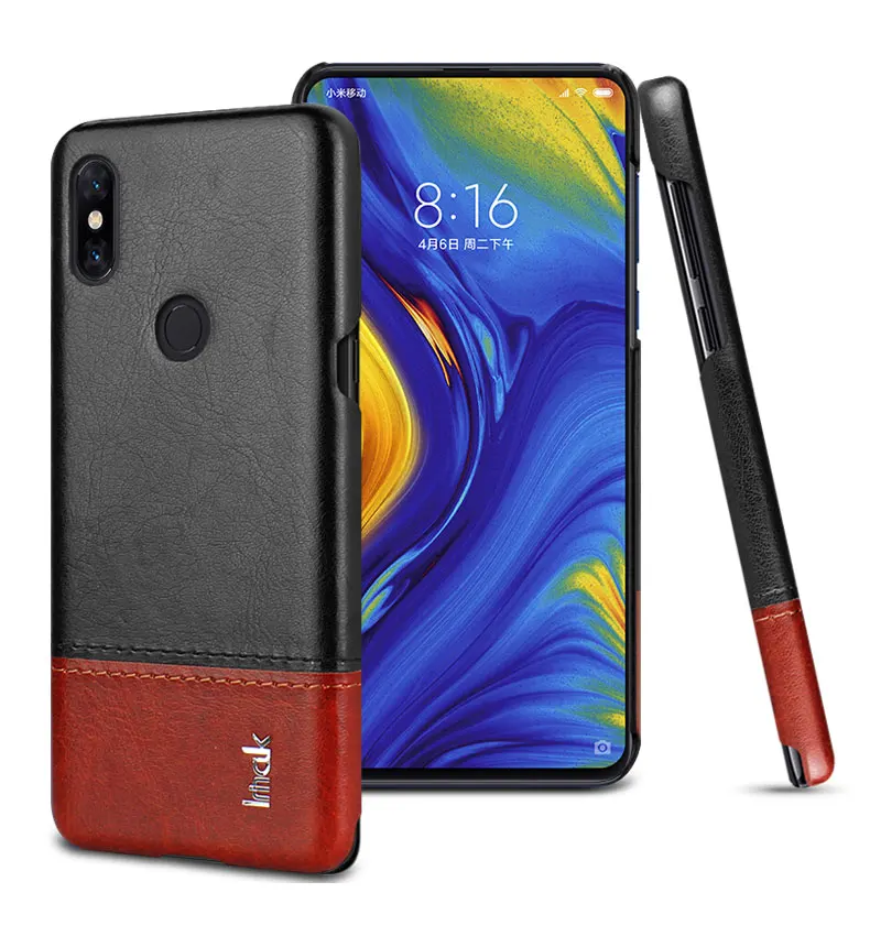 Для Xiaomi mi x3 кожаный чехол Funda Xiaomi mi x 3 чехол Роскошный IMAK лаконичный чехол с отделением для карт задняя крышка для mi x3 Xiao mi Чехол Броня - Цвет: Black and brown