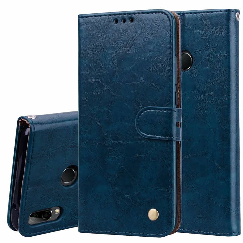 Retro Oil Leather Wallet Case for Huawei Y7 Y6 Prime 2019 P30 Pro Lite Honor 8A Soft Full Protect Shell Cover Stand Holder | Мобильные