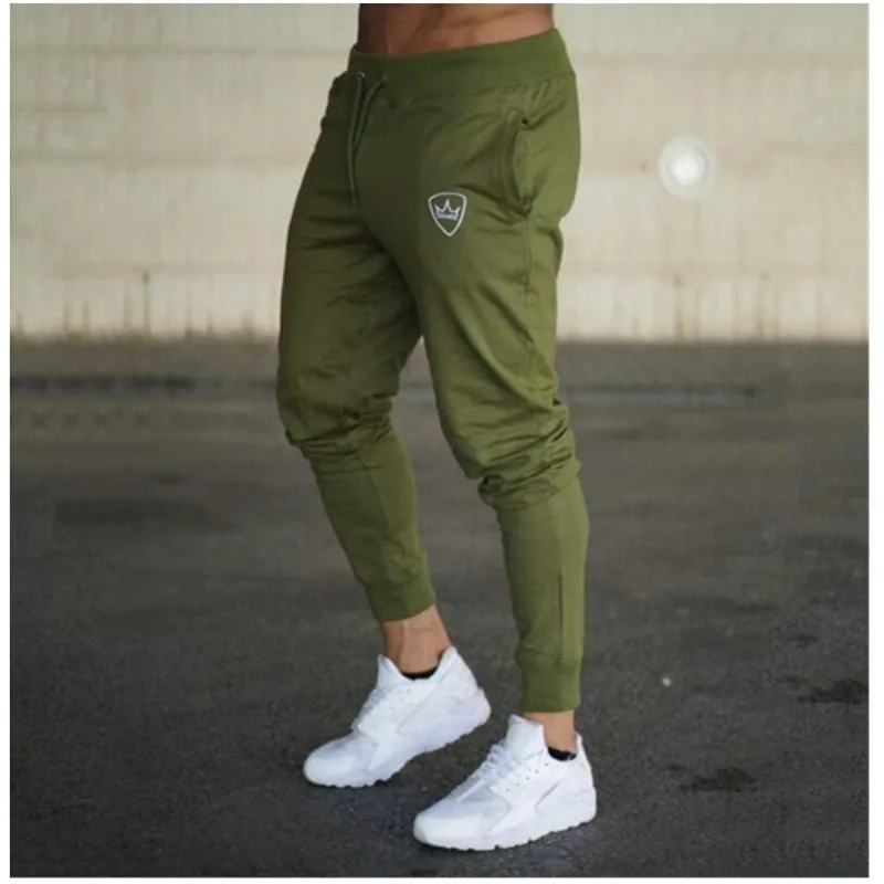 Мужские спортивные длинные штаны из хлопка, мужские спортивные тренировочные штаны для фитнеса, повседневные модные спортивные штаны для бега, обтягивающие брюки