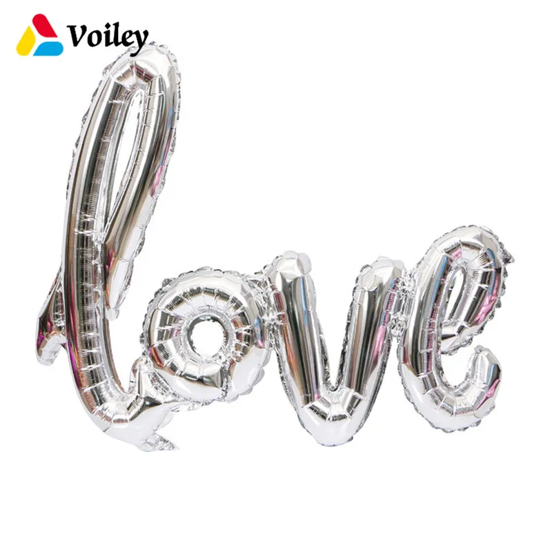 

Baby Shower Ligatures LOVE Letter Foil Balloon Wedding Valentine Anniversary Birthday Party Decor Champagne Photo Booth Prop,Q