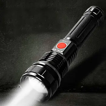 

Pailide 2019 new type LED outdoor flashlight multi functional USB charging 18650 battery torch aluminium alloy flashlight