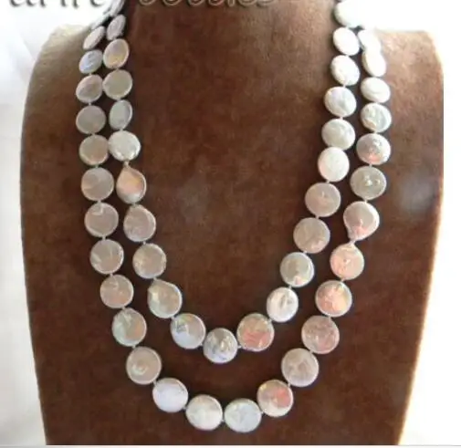

Hot sale new Style >>>>> 50'' 16mm Gray Coin Freshwater Pearl Necklace