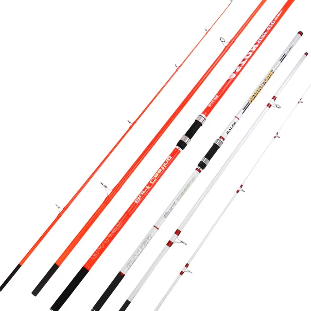 Best Offers 4.2m quality surf fishing rod Rock casting spinning carbon fiber rod long shot 3 sections sea pole Lure Weight 100-350g