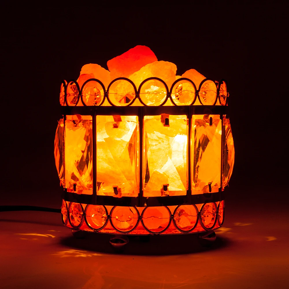 

Natural Himalayan Crystal Salt Lamp with Metal Base,Dimmable Controller, Dimmer Switch，UL-Listed Cord - Cube