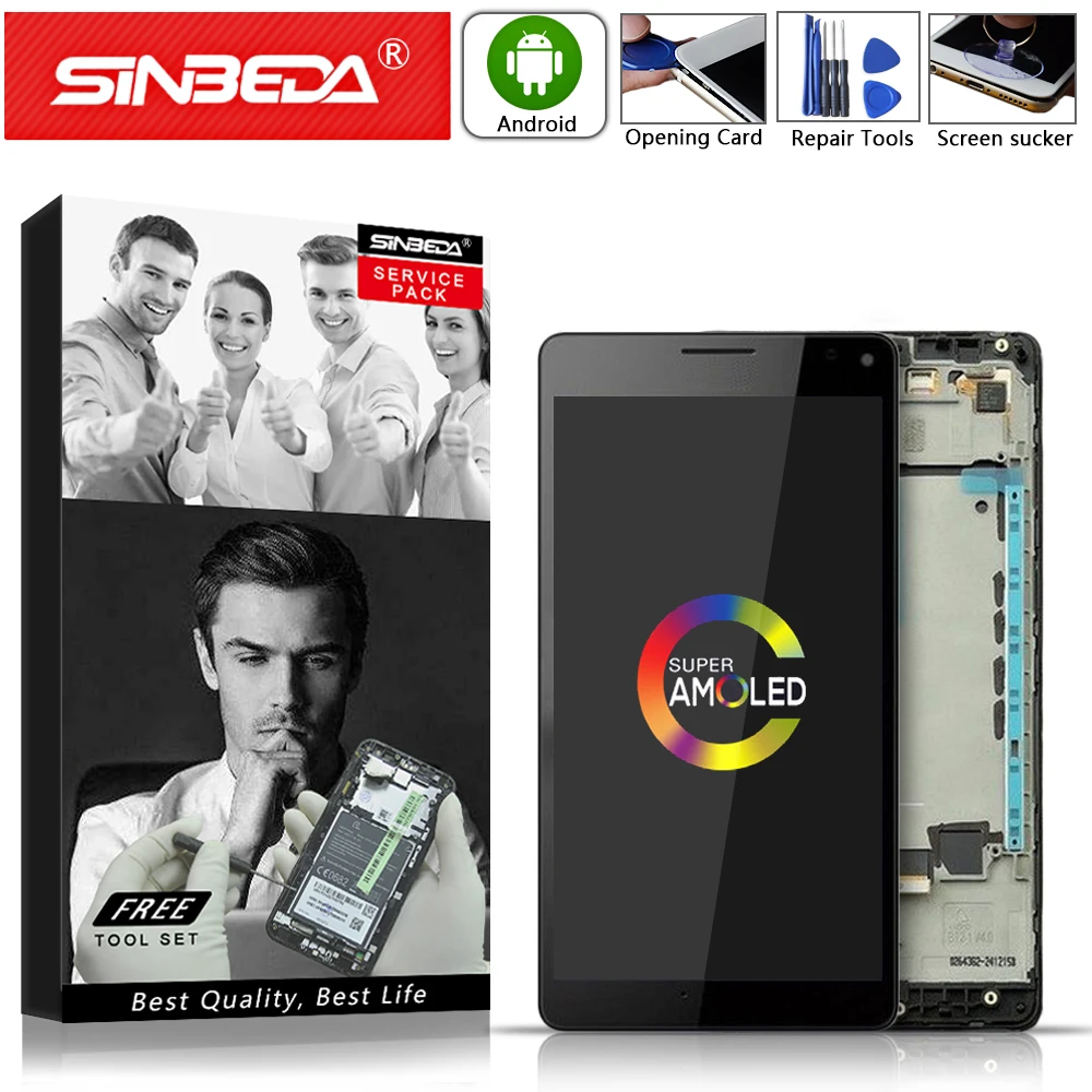 

5.7"Super AMOLED For NOKIA Microsoft Lumia 950XL LCD Display Touch Screen with Frame Touch Panel Digitizer Replacement Display #