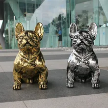 Large Bull Dog Decoration Cute Resin Dog European Pop Art Resin Craft Dog Figurine Home Artificial Dog Crafts Christmas Gift