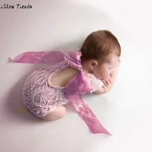 Baby Cap Newborn Bowknot Ribbon Lace Conjoined Jersey Hundred Days Photography Prop Baby Accessories