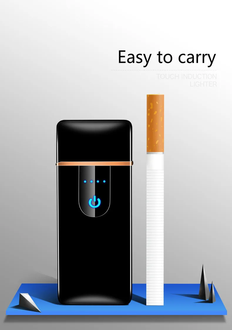 Новое поступление USB Зажигалка сенсорный переключатель Зажигалка сигареты для курения Электронная зажигалка