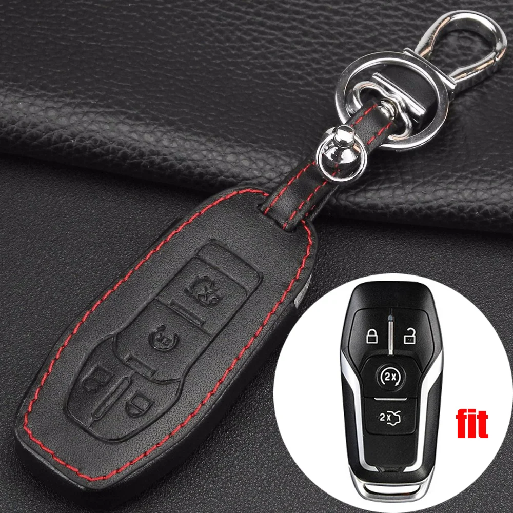 3 Buttons Remote Car Key Case Cover Leather For Ford Mustang Taurus New Mondeo Smart Key Shell New Sharp Remote Control
