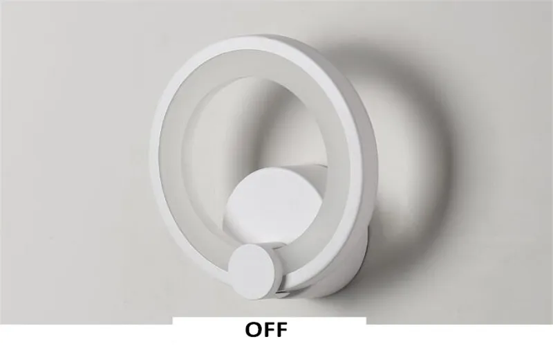 Conduziu a Lâmpada de Parede Luz da Parede Interior Arandelas Alumínio Moderno Branco Anel Loft Cabeceira Luminaria Banheiro Espelho Luz Ac85-265v 12 w 8 Cheap Luminárias de parede