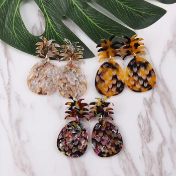 

Ananas 2019 Creative Acetate Irregular Pineapple Pattern Hollow Dangle Drop Statement Earrings for Women Girl Party Brincos Gift